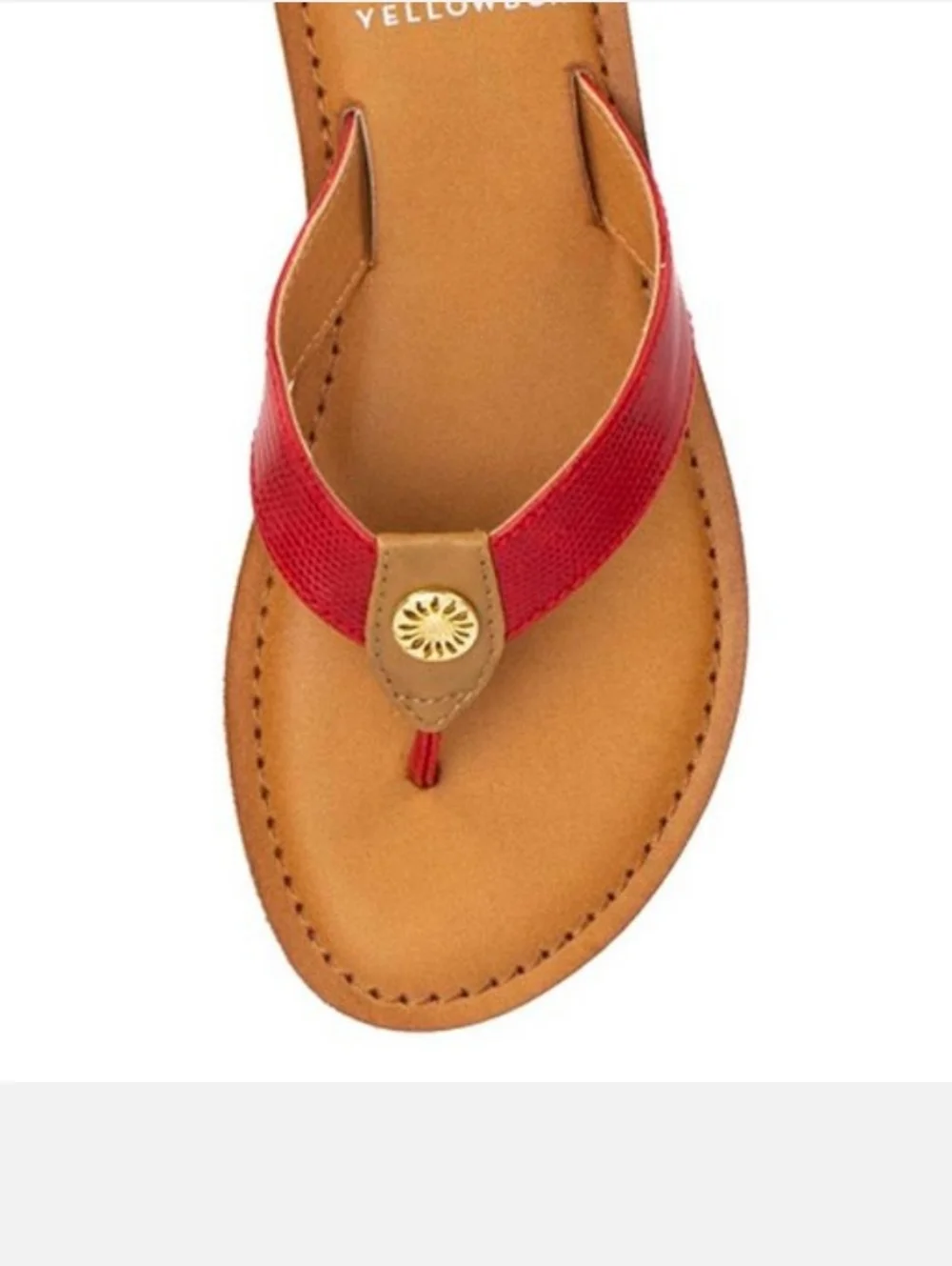 Yellow Box Red Flip Flops- 8 - Picture 6 of 7